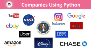 Logos of companies that use Python
